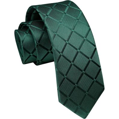 Enlision Schmale Herren Krawatte 6cm - Klassisch Grün für Formelle Anlässe