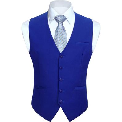 Enlision Herren Anzugweste Formell Einfarbig Elegant mit Taschen für Business