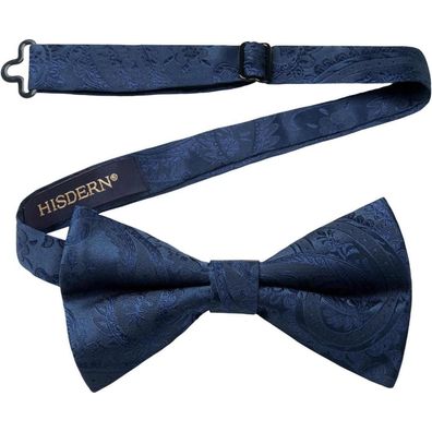 Hisdern Herren Fliege, bereits gebunden, verstellbar, marineblau, für Anzug und