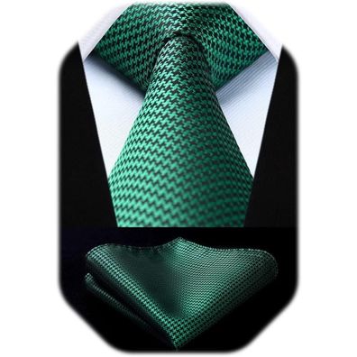 Hisdern Krawatten Set für Herren: Klassische Hahnentritt Krawatte mit