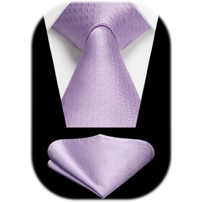 Hisdern Krawatten-Set für Herren: Klassische Hahnentritt-Krawatte mit