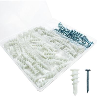 ZAselect 100er Set selbstbohrende Trockenbaudübel mit Schrauben - Hält bis zu
