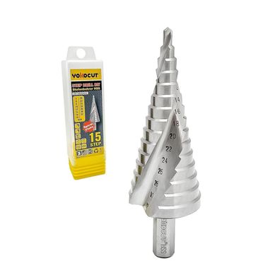 Yokocut Stufenbohrer TurboLine HSS Stahl, 15 Stufen, Ø 4-32mm, Kegelbohrer für