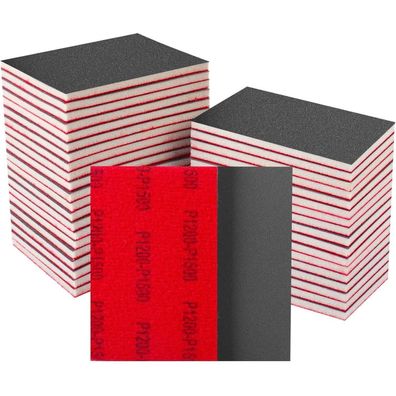 Shineboc Schleifschwämme Set, 20 Stück, 1200er Körnung, Nass/Trocken, 75x100mm