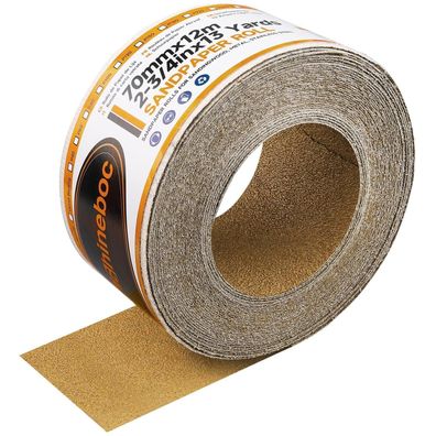 Shineboc Schleifpapier Rolle Klett, Körnung 60, 70mm x 12m