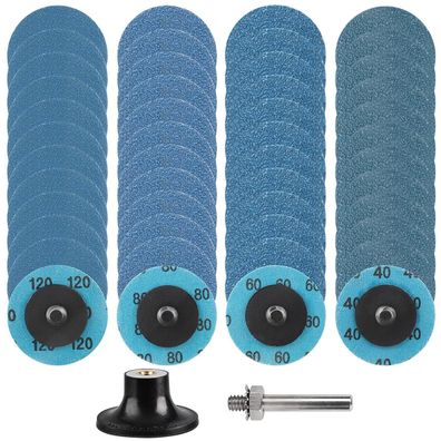 Shineboc 48tlg. 50mm Zirkonkorund Schruppscheiben Set, Körnung 40-120