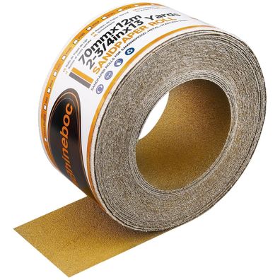 Shineboc Schleifpapier Rolle Klett, 70mm x 12m, Körnung 80 Netz