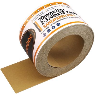 Shineboc Schleifpapier Rolle 70mm x 12m, Körnung 150, Selbstklebend für Auto