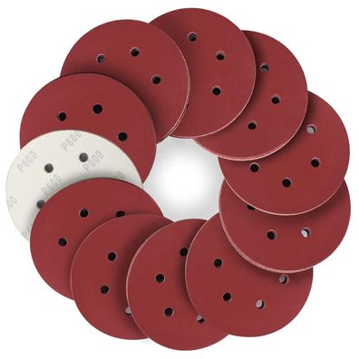Stebruam 50 Stück Schleifpapier Set 150mm Klett Schleifscheiben für
