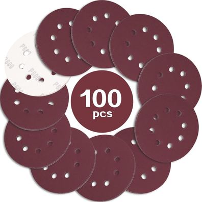 Stebruam 100er Schleifpapier 125mm Klett 600 Körnung für Exzenterschleifer, 8