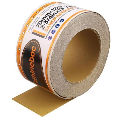 Shineboc Schleifpapier Rolle Klett 70mm x 12m, Körnung 150 - Ideal für Holz