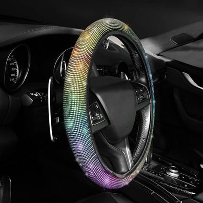URAQT Lenkradbezug Glitzer Universal Auto Lenkradabdeckung Vollrhinestones