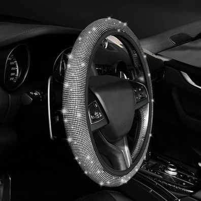 URAQT Lenkradbezug Glitzer Silber - Universal Auto Lenkradabdeckung mit