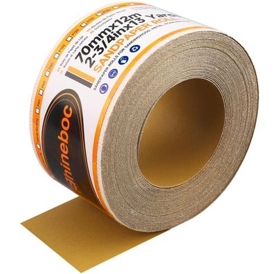 Shineboc Schleifpapier Rolle Klett 70mm x 12m, Körnung 220, Netz-Schleifgitter