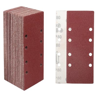 Stebruam 30tlg Schleifblatt 93x230 mm, Körnung 80, 8 Löcher, für Holz, Metall