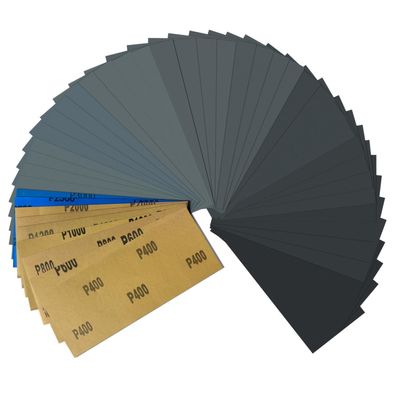 auriikoop Schleifpapier Set, 45tlg. Nass & Trocken, 23x9cm, Körnung 400-3000