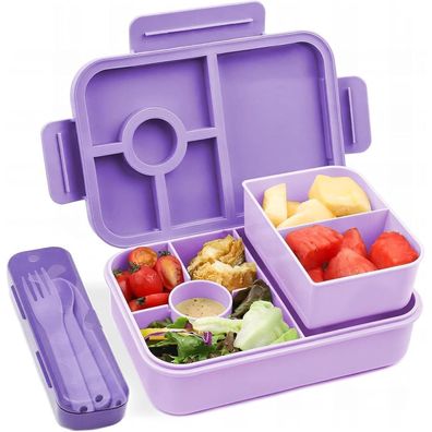 Bugucat Brotdose Kinder 1300ML, auslaufsichere Lunchbox mit 5 Fächern, Bento