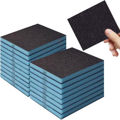 YFLeomry 18x Weich Schleifschwamm Set, 9 Körnungen (60-320), Nass & Trocken