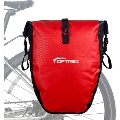 toptrek Fahrradtasche für Gepäckträger, Wasserdicht, 23-28L, mit Reflektoren