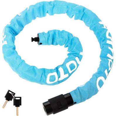 Homoto Fahrradschloss Kettenschloss 100cm Hellblau mit 2 Schlüsseln, Hohe