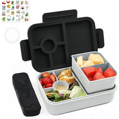 Bugucat Brotdose Kinder mit 5 Fächern, 1300ML, Auslaufsicher, Bento Lunchbox