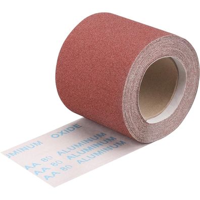 Shineboc Schleifpapier Rolle 115 mm x 10 m, Körnung 80 - Ideal für Hartholz und
