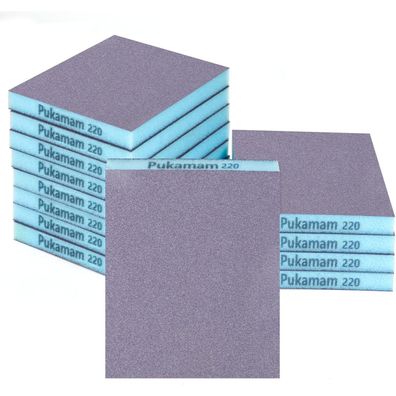12x Schleifschwamm P220 Körnung, Nass & Trocken, flexibel für Holz, Metall, Lack