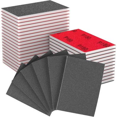 Mogrqap 32 Stück Schleifschwamm Set, 180 Körnung, 100x70mm, Nass & Trocken