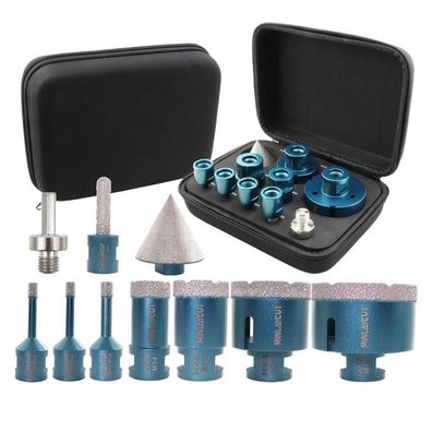 Minlaycut Diamant Fliesenbohrer Set 10tlg. mit Fingerfräser & Adapter für
