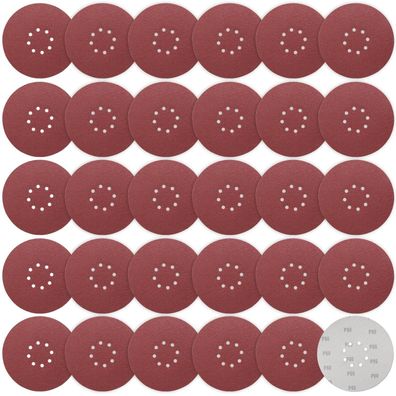Stebruam Schleifpapier 225mm Klett, 30 Stück, Körnung P80, 8 Loch für
