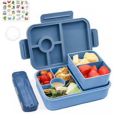 Bugucat Brotdose Kinder mit 5 Fächern, 1300ML, auslaufsicher, Bento Box für