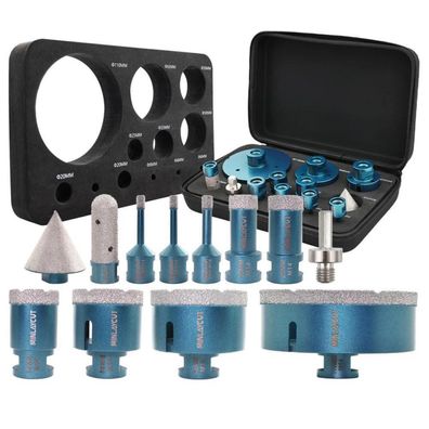 Minlaycut Diamantbohrer Set 12-teilig mit Adapter für Fliesen, Granit, Marmor