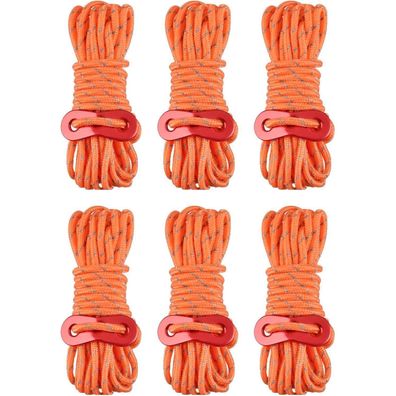 Triwonder Reflektierende Abspannseile mit Seilspanner 6er Set, 4m Länge, 4mm