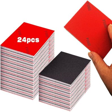 YFLeomry Schleifschwamm Set (24 Stück), P2500 Körnung, Nass & Trocken