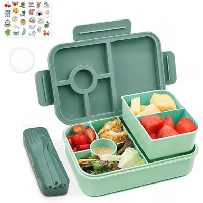 Bugucat Brotdose Kinder mit 5 Fächern, 1300ML, auslaufsicher, Bento Lunchbox