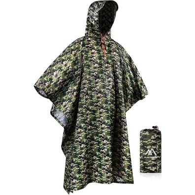 flintronic Regenponcho Herren Damen, 3-in-1 Wasserdichter Regenmantel, Leicht