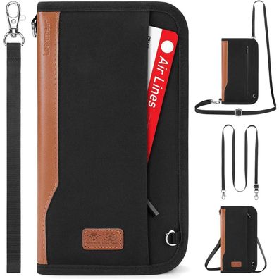 Looxmeer Reisepass Tasche Familie mit RFID-Blocker, Wasserdicht, Travel