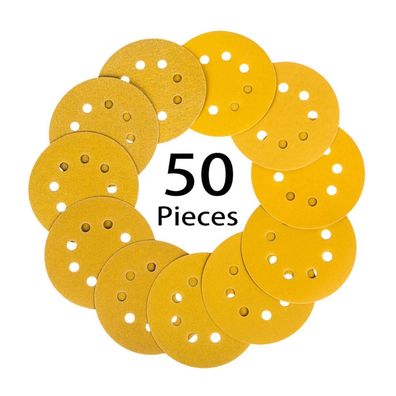 Stebruam 125mm Schleifpapier Klett Set, 50 Stück Mix Körnung für