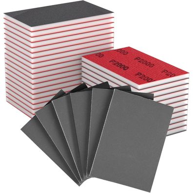 Mogrqap 32 Stück Schleifschwamm Set, 2000 Körnung, Flexibel, Nass/Trocken