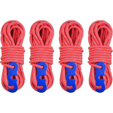 Triwonder 4M Reflektierende Paracord Abspannseile mit Seilspanner für Zelt