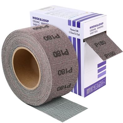 Shineboc Netz Schleifpapier Rolle, P180, 70mm x 12m, Klett