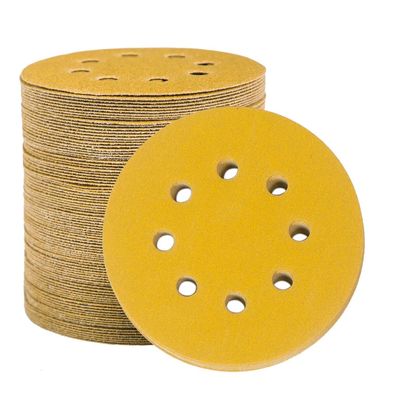 Stebruam 100er Schleifpapier 125mm Klett 150 Körnung, Profi Gold Rund 8 Loch