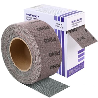 Shineboc Netz Schleifpapier Rolle P240 Klett 70mm x 12m für Holz, Metall, Wand
