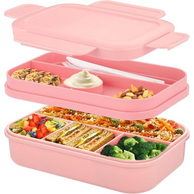 Sinnsally Lunch Bentobox 2000ml für Erwachsene, auslaufsicher mit 8 Fächern und