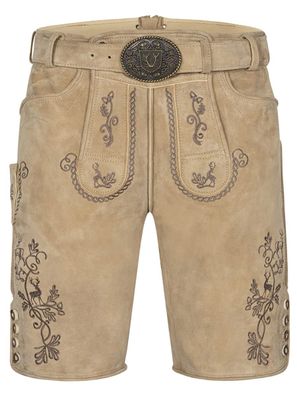 Lederhose Milian hellbraun mit Gürtel