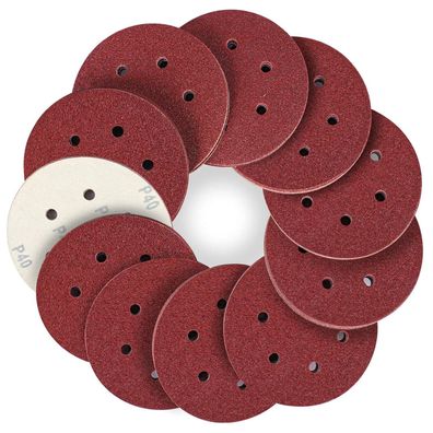 Stebruam 40tlg. Schleifpapier Set 150mm Klett für Exzenterschleifer, Körnung P40