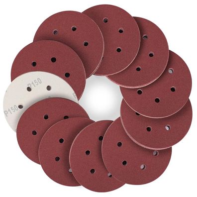 Stebruam 50 Stück Schleifpapier Set 150mm Klett für Exzenterschleifer, Körnung