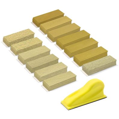 Vibratite 131tlg. Schleifpapier Set mit 90x30 mm Schleifklotz, Mini