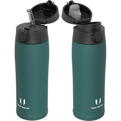 Super Sparrow Edelstahl Trinkflasche Thermobecher - 500 ml M - Dunkelgrün