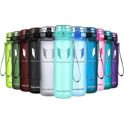 Super Sparrow Tritan Trinkflasche 1000ml Minze - BPA-frei, auslaufsicher, ideal